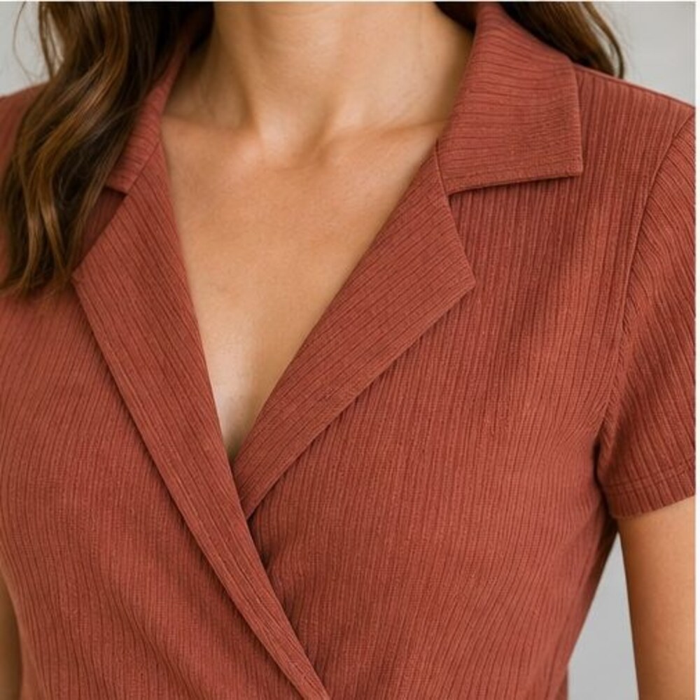 Rust V Neck Top - Picture 4 of 6